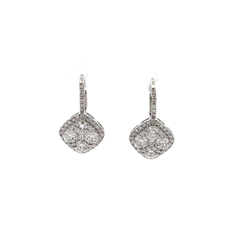 Diamond Dangle Cluster Earrings