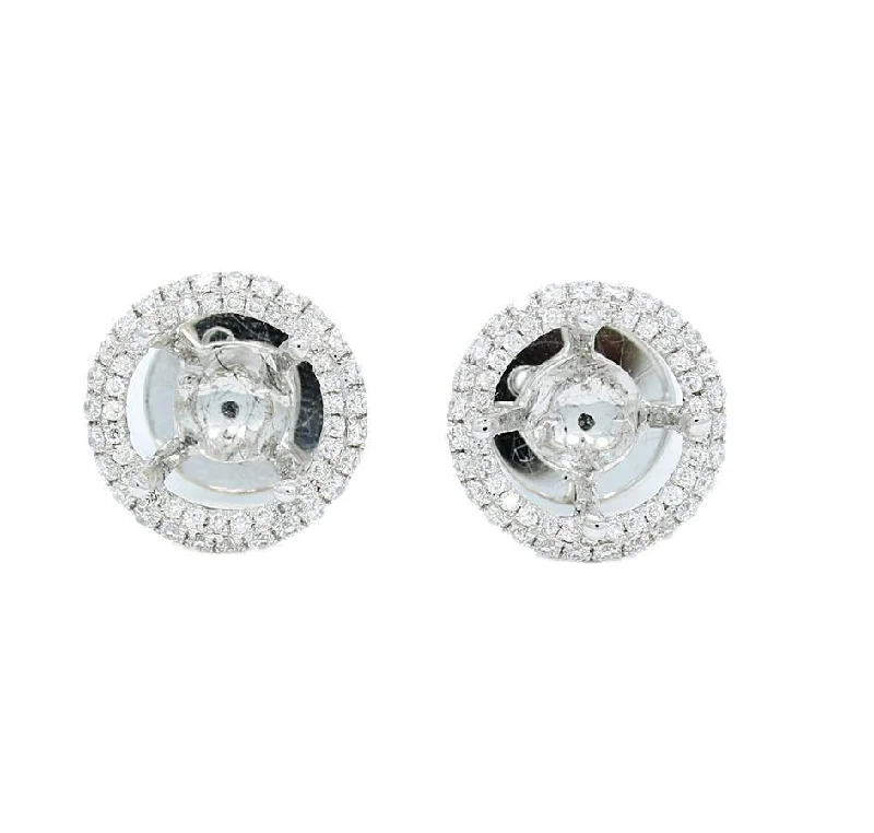 Diamond Halo Style Jacket Earrings