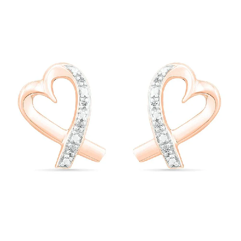 Heart Ribbon Stud Earrings, Stand Up to Cancer Jewelry