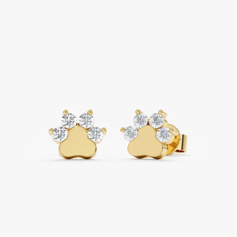 Puppy Paw Diamond Studs, Rory