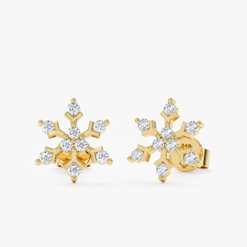 Diamond Snowflake Stud Earrings, Chaya