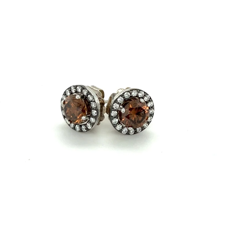 Natural Brown Diamond Studs 2