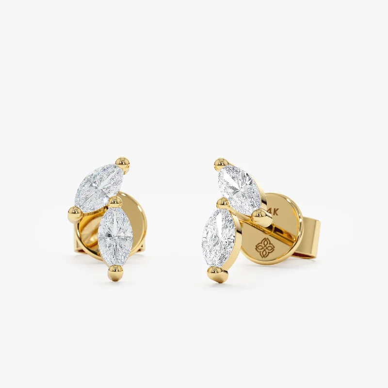 Double Marquise Diamond Studs, Marcia