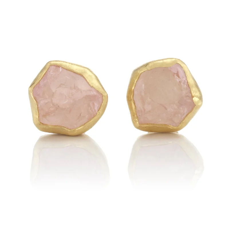 Petite Morganite Crystal Earrings