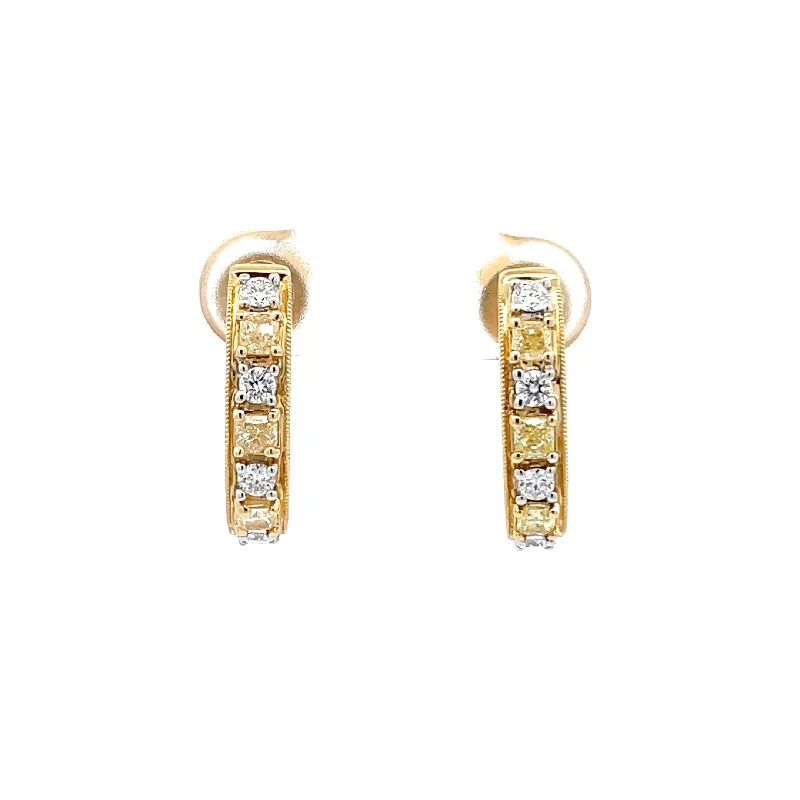 Fancy Diamond Hoop Earrings