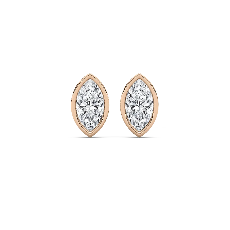 Marquise Fancy Shape Bezel Stud Earring