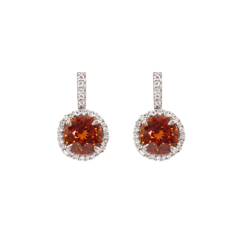 GARNET AND DIAMOND EARRINGS