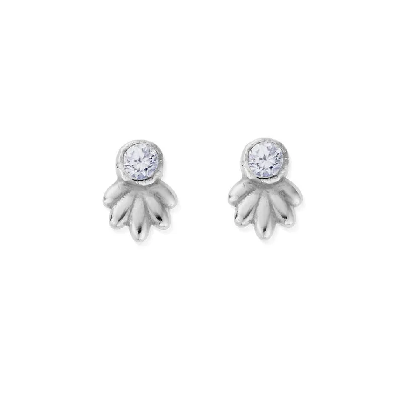 Glistening Flower Bud Stud Earrings