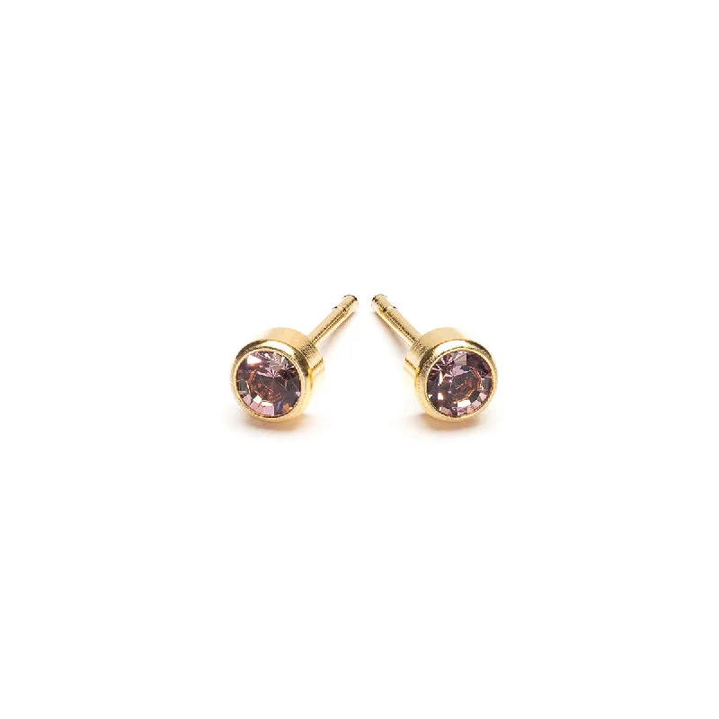 June Birthstone 14k Gold Plated Earrings