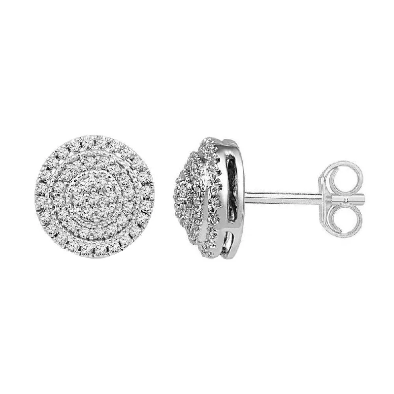 1/2 CT. T.W. Diamond Stud Earrings, White Gold or Silver