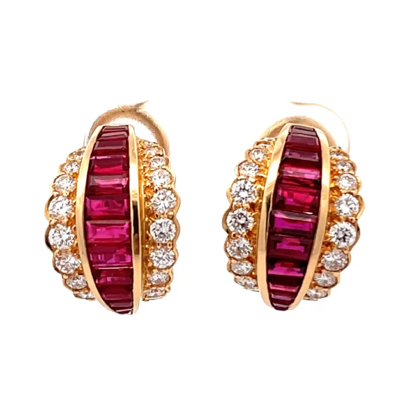 Hammerman Brothers Ruby And Diamond Earrings