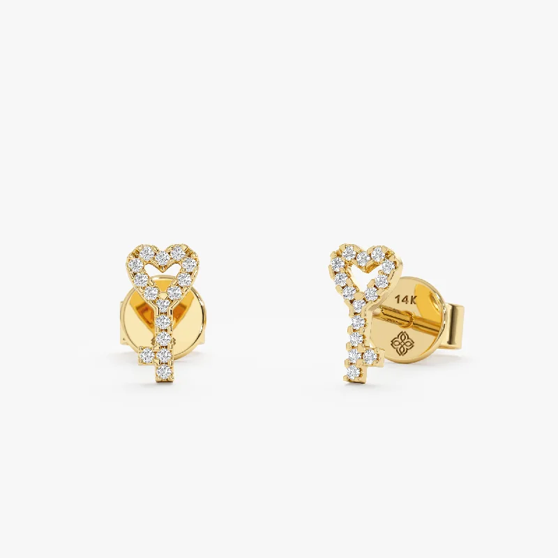 Diamond Key Stud Earrings, Lena