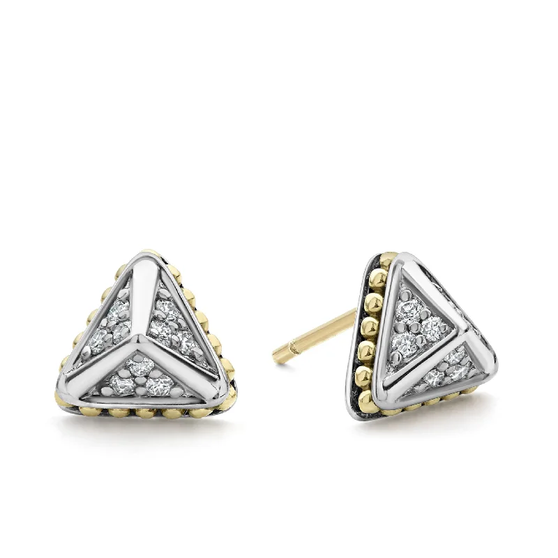 KSL Large Pyramid Diamond Stud Earrings