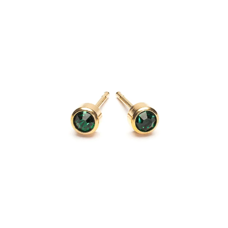 May Birthstone 14k Gold Plated Earrings