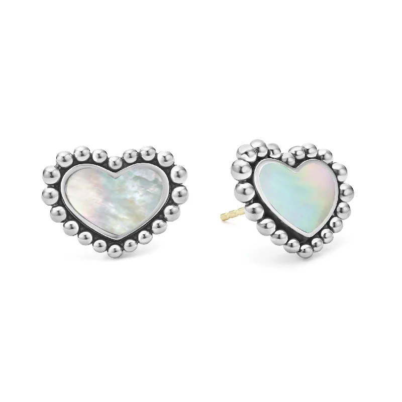 Maya Mother of Pearl Heart Stud Earrings