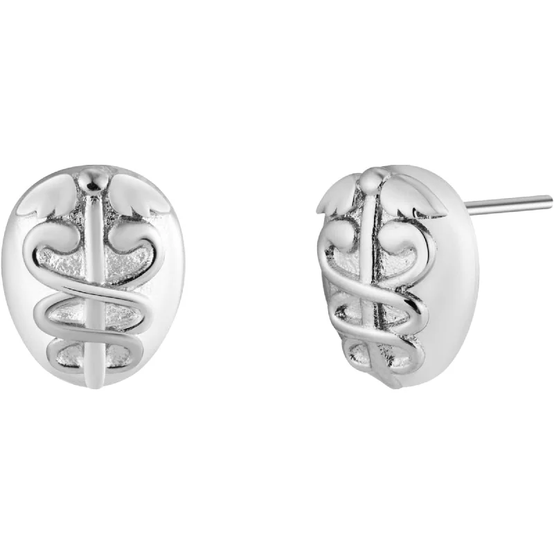 Medical Symbol Caduceus Stud Earrings