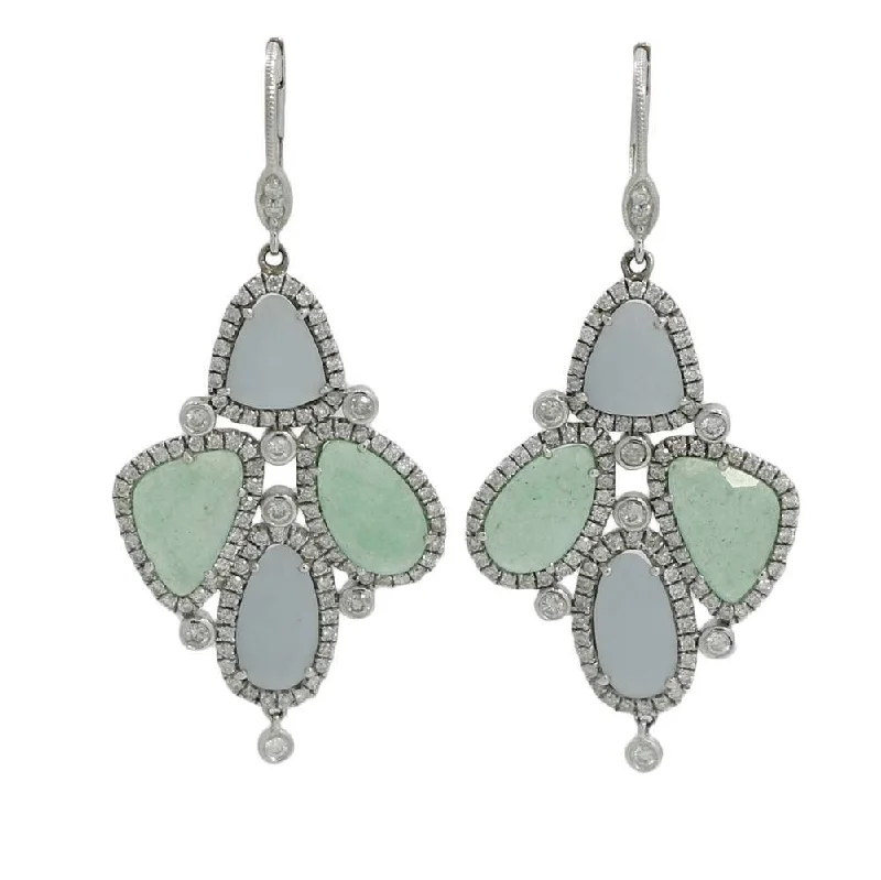 MEIRA T DIAMOND AND CHALCEDONY EARRINGS