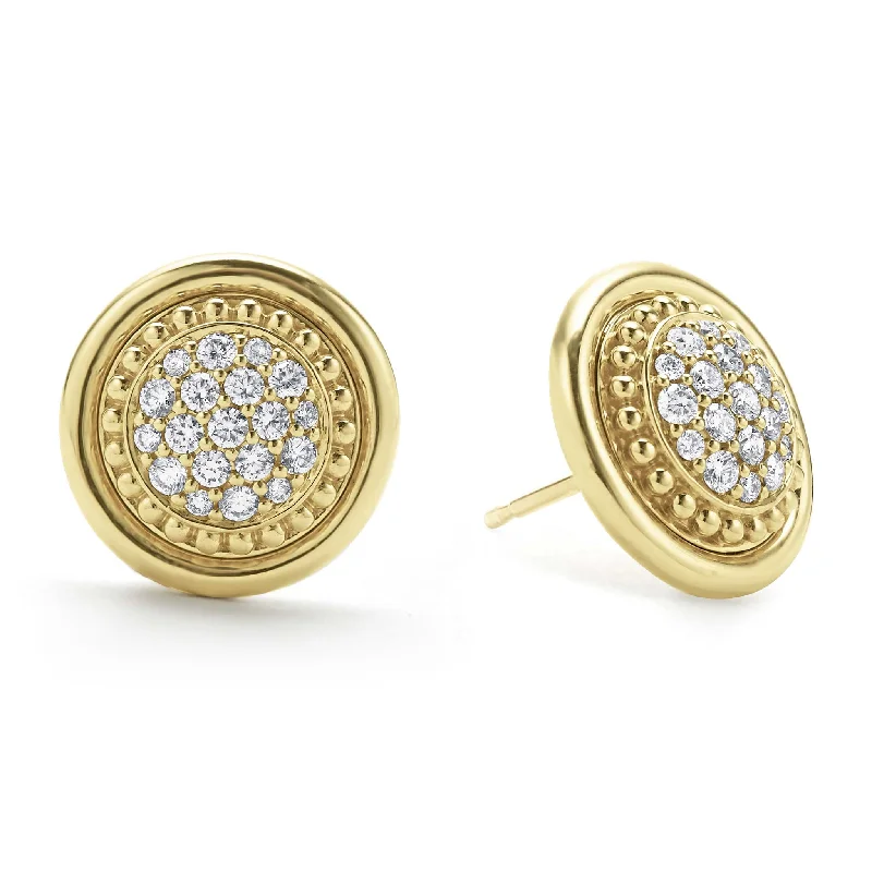 Meridian 18K Gold Diamond Stud Earrings