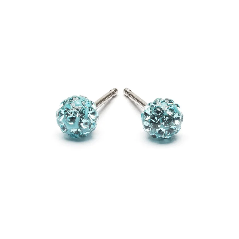 Mini Aqua Pave Earrings