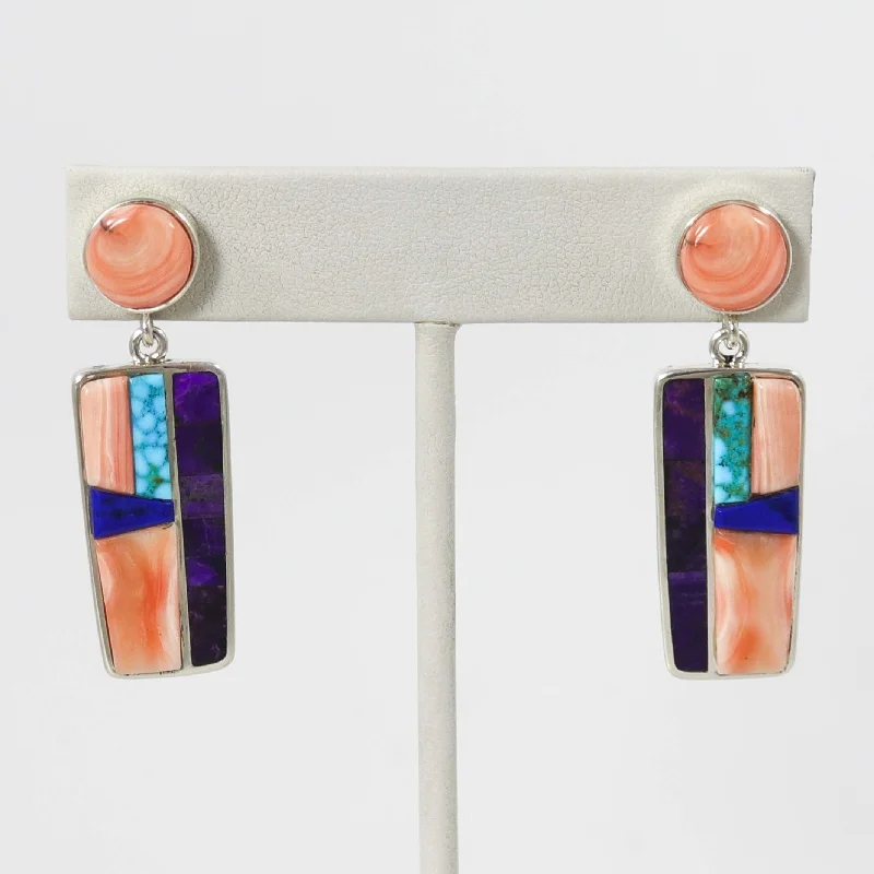 Multi-Stone Inlay Earrings