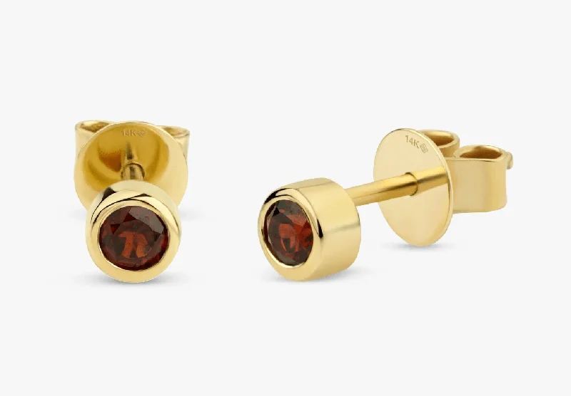 Natural Garnet Stud Earrings, Vienna