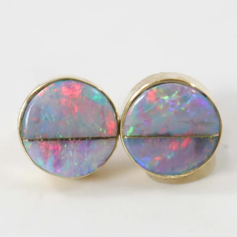 Opal and Gold Earrings