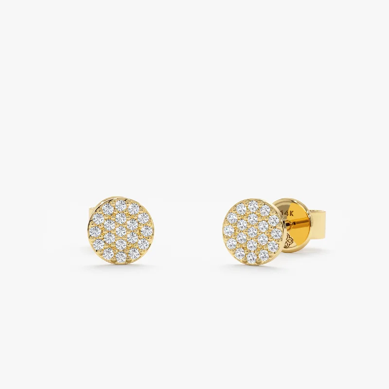 Paved Diamond Disc Studs, Maggie