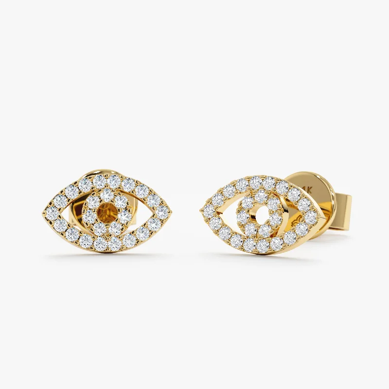 Pave Diamond Evil Eye Studs, Ygritte