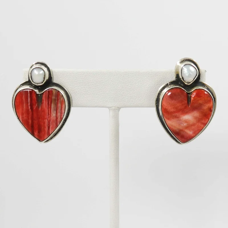 Pearl and Shell Heart Earrings