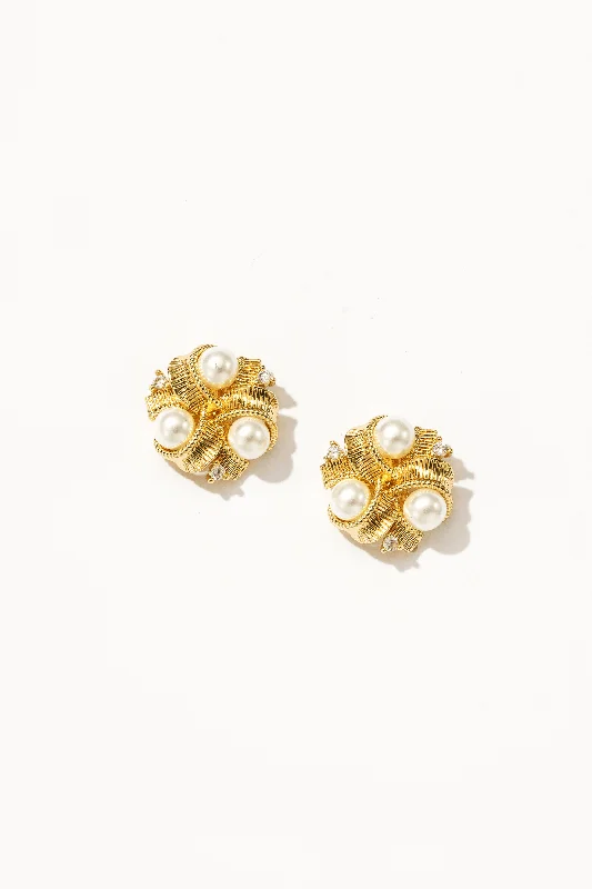 Pearl Swirl Stud Earrings