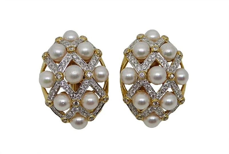 PEARL/DIAMOND EARRINGS