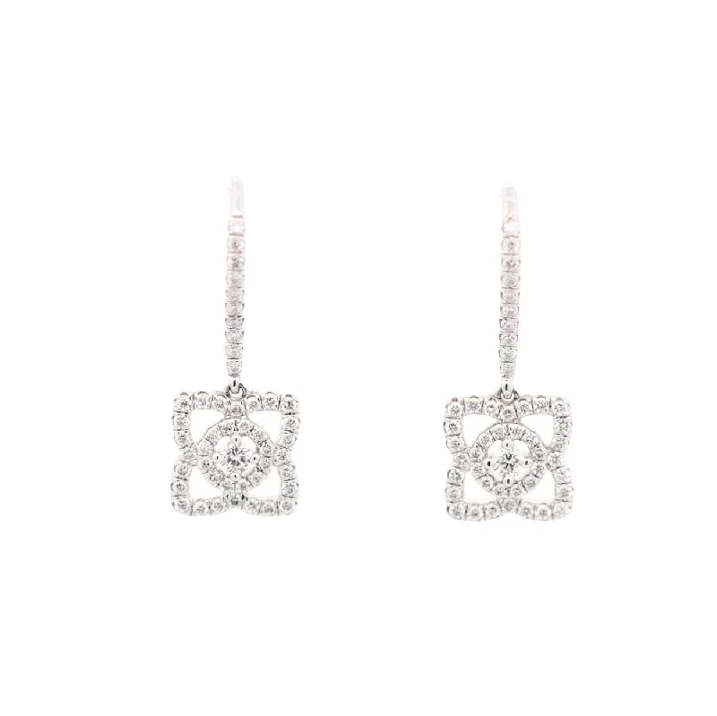 Pre Owned De Beers Enchanted Lotus Sleepers Earrings