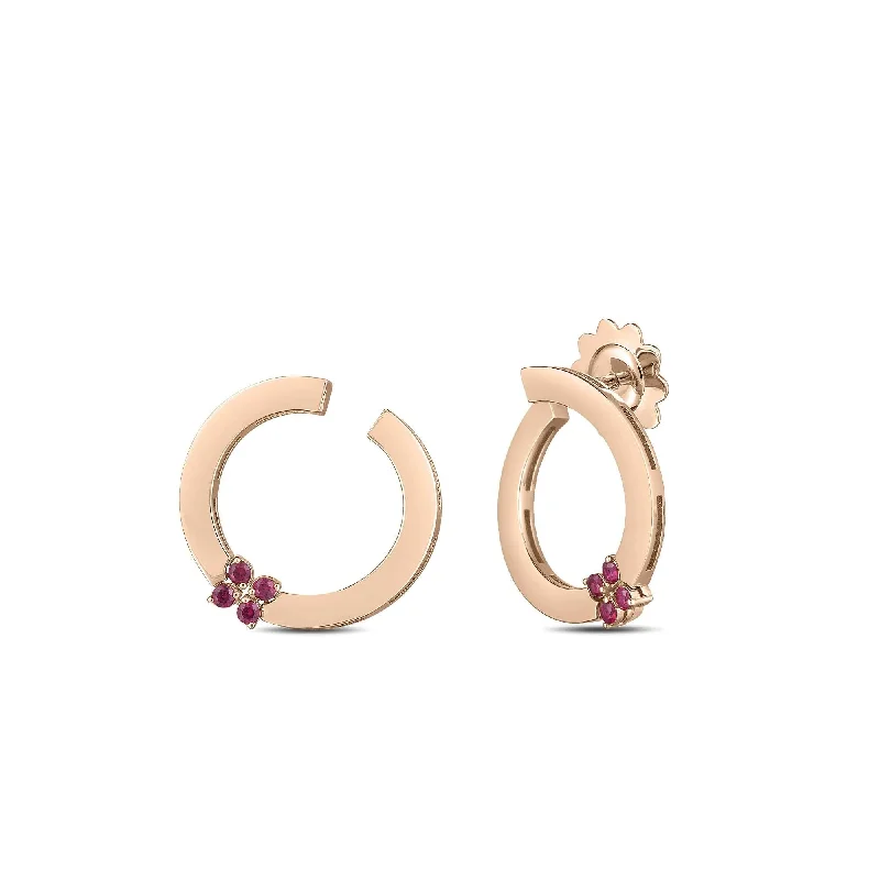 ROBERTO COIN LOVE IN VERONA CIRCLE RUBY EARRINGS