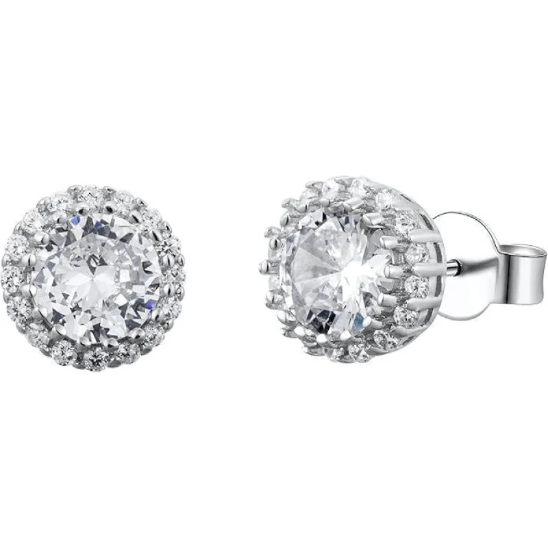 Dazzling Round Cubic Zirconia Stud Earrings