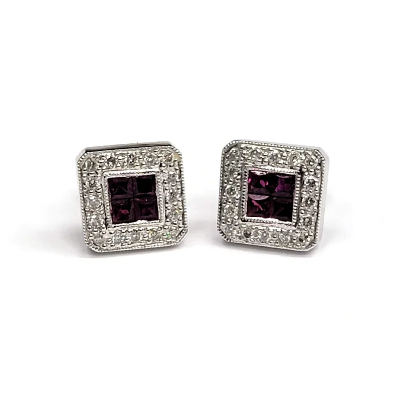 RUBY DIAMOND STUDS