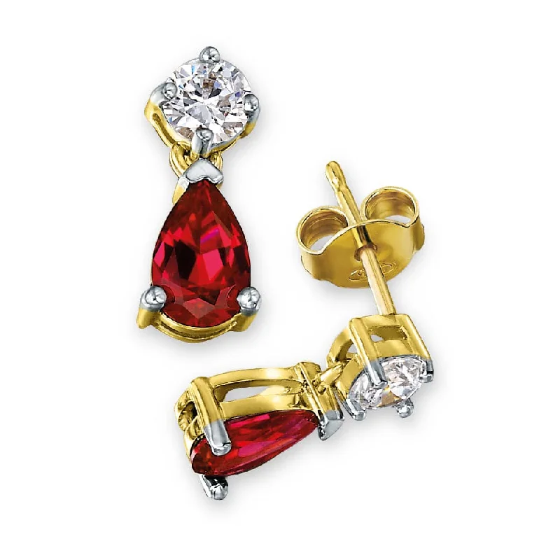 Tru-Ruby Teardrop Earrings