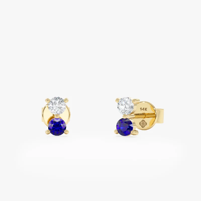 Sapphire & Diamond Stud Earrings, Trisha