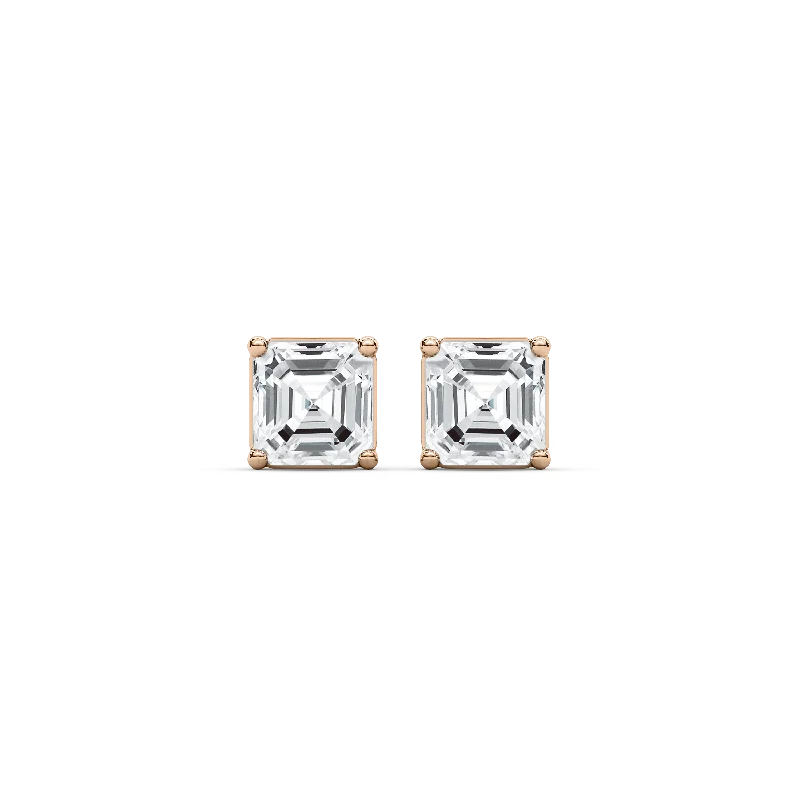 Square Emerald Cut Stud Earrings