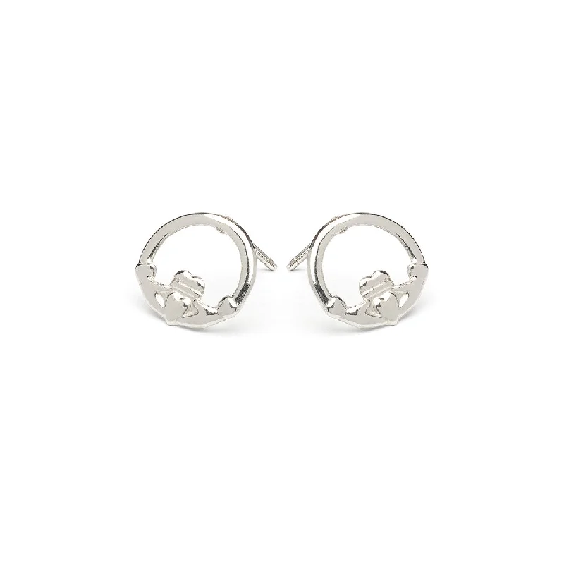 Stainless Steel Claddagh Stud Earrings