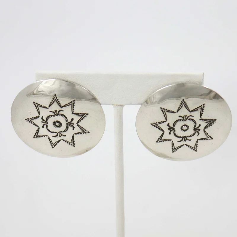 Stamped Silver Earrings