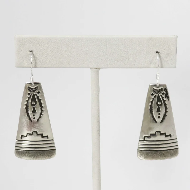 Stamped Silver Earrings