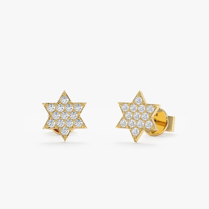 Star of David Diamond Studs, Esther