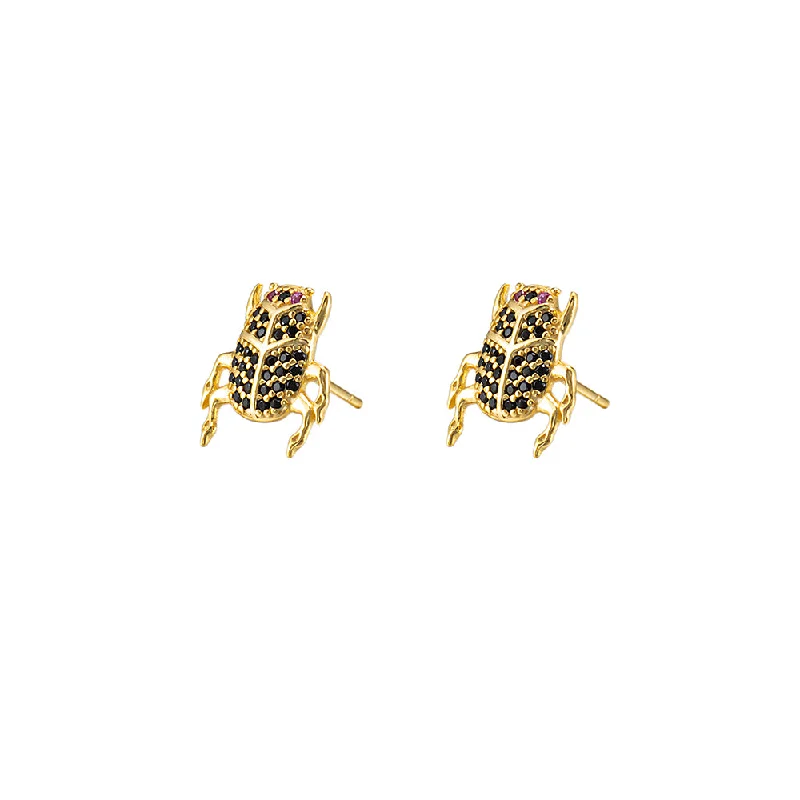 Sterling Silver Bug Stud Earrings