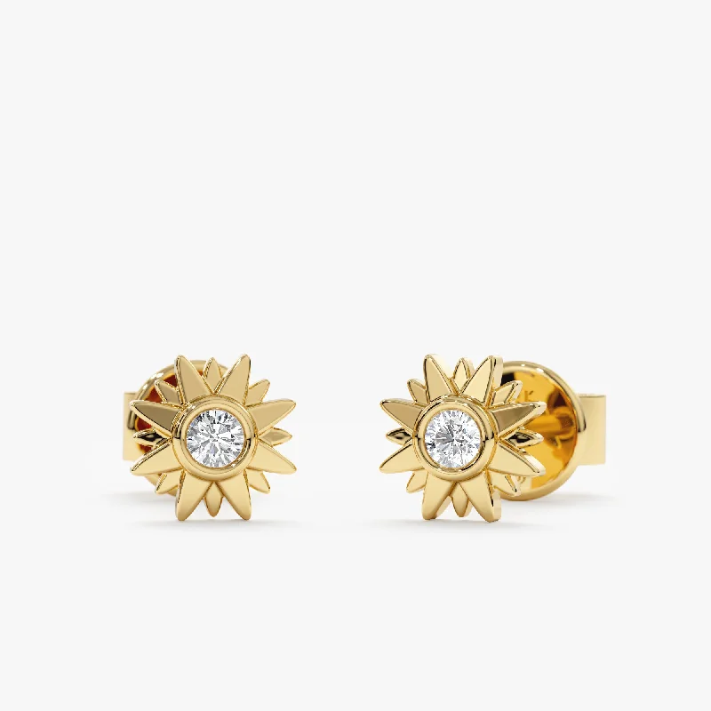 Sunflower Diamond Studs, Sidney