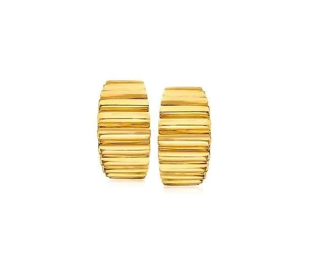 TIFFANY & CO RIDGED GOLD EARRINGS