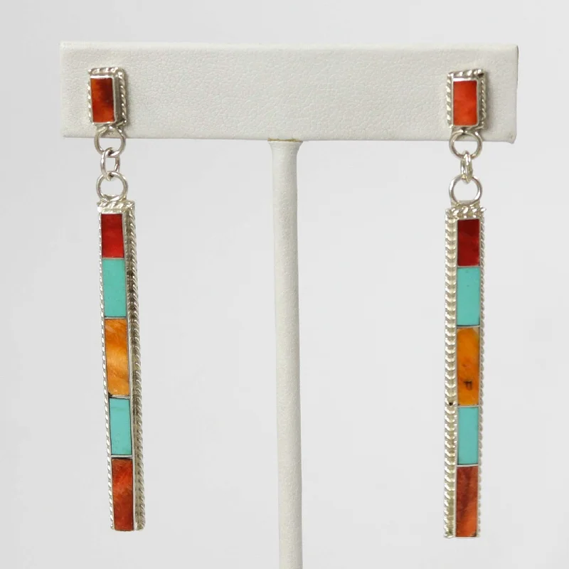 Turquoise and Shell Inlay Earrings