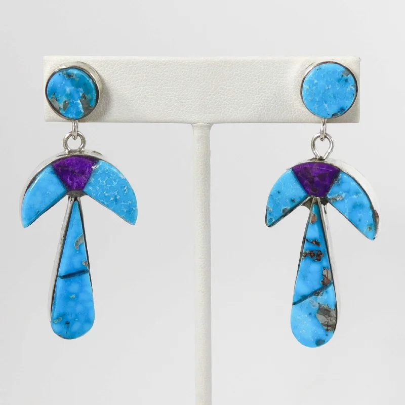 Turquoise and Sugilite Earrings