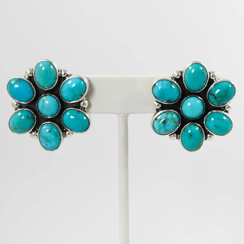 Turquoise Cluster Earrings