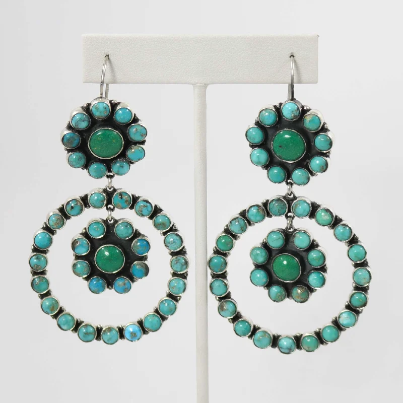 Turquoise Cluster Earrings