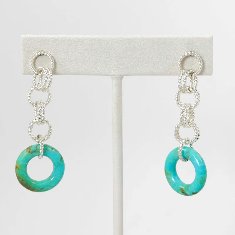 Turquoise Donut Earrings